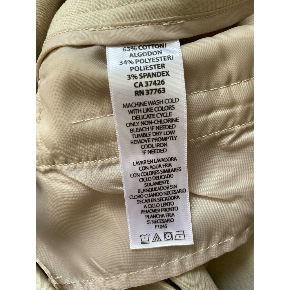 New RAFAELLA Women’s Beige Classic Fit Dress Ankle Pants Size 8 Cotton Blend - Picture 9 of 10